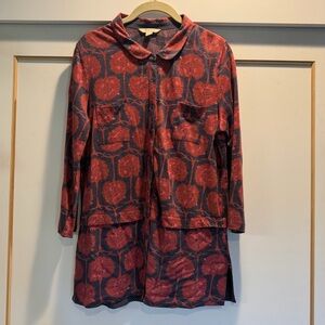 White Stuff UK Red Floral Pattern Button-Front Tunic